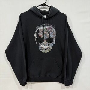 Gildan Hoodie Mens Large Black Stan Lee Marvel Graphic Pullover Heavy Blend